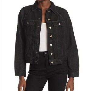 Madewell Raglan Oversized Jean Jacket XS Black New With Tags